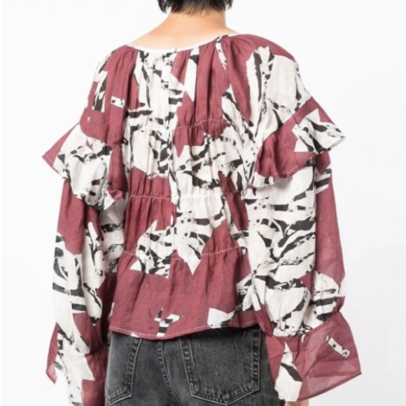 IRO Hilta smocked long-sleeve blouse - SIZE 38 - Picture 2 of 5